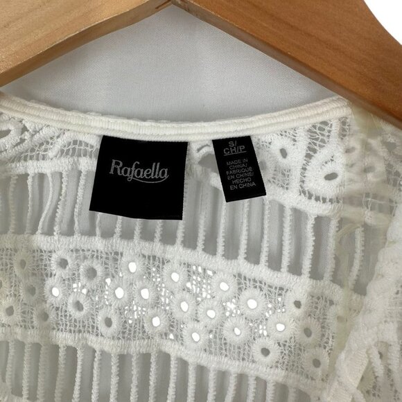 NEW Rafaella White Embroidered Lace Swim Cover-Up Cardigan Size Small - Picture 8 of 9